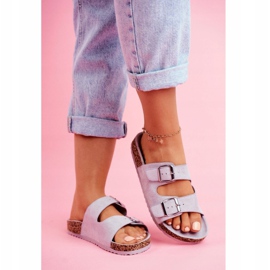 EVE Pantuflas De Mujer En Corcho Con Hebillas Gris Si Señor 1