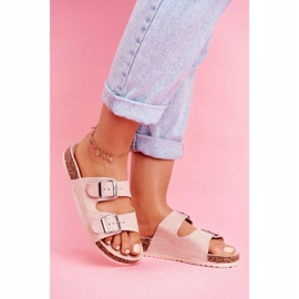 EVE Pantuflas De Mujer En Corcho Con Broches Rosa Si Señor 1