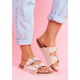 EVE Pantuflas De Mujer En Corcho Con Broches Rosa Si Señor 2