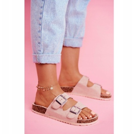 EVE Pantuflas De Mujer En Corcho Con Broches Rosa Si Señor rosado 3