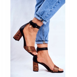 Sandalias Mujer Maciejka Leather Orange Reptile 04235-18 / 00-5 marrón negro naranja 1