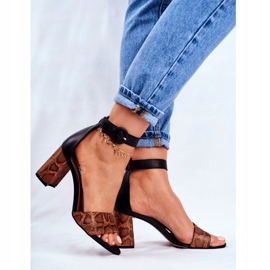 Sandalias Mujer Maciejka Leather Orange Reptile 04235-18 / 00-5 marrón negro naranja 5