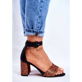 Sandalias Mujer Maciejka Leather Orange Reptile 04235-18 / 00-5 marrón negro naranja 4