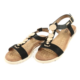 Sandalias negras de moda para mujer Evento 20SD14 2067 negro amarillo 3