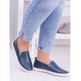 EVE Zapatillas de mujer Bellara de piel azul marino 3
