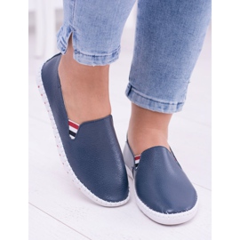 EVE Zapatillas de mujer Bellara de piel azul marino 4