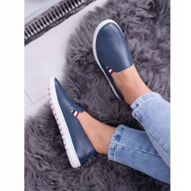 EVE Zapatillas de mujer Bellara de piel azul marino 5