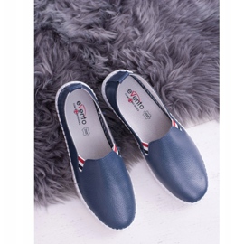 EVE Zapatillas de mujer Bellara de piel azul marino 6