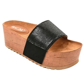 Zapatillas negras en la plataforma 77-99 negro 1