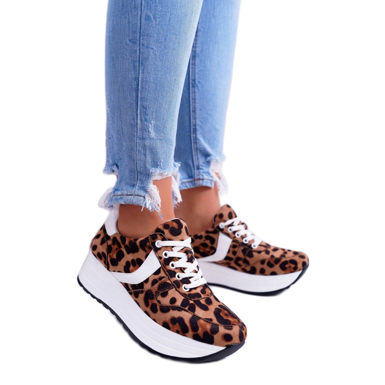 NFR Zapatillas Deportivas Mujer Leopard SportFreak blanco marrón 3
