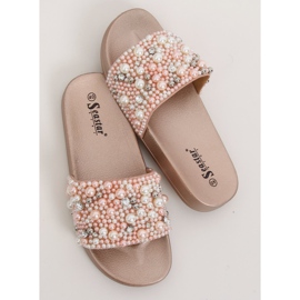 Zapatillas con perlas champagne BG66 Champagne rosado multicolor 3