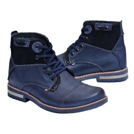KOMODO Botas Hombre Azul Marino Zapatos Altos Rebrand 6