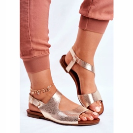 Sandalias Mujer Laura Messi Piel 1116 Serpiente Dorada Vollare dorado 5