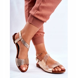 Sandalias Mujer Laura Messi Piel 1116 Serpiente Dorada Vollare dorado 3