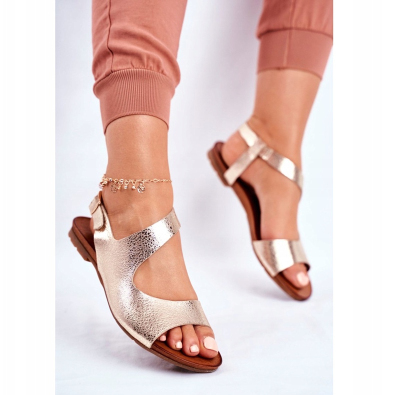 Sandalias Mujer Laura Messi Piel 1116 Serpiente Dorada Vollare dorado 2