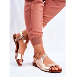 Sandalias Mujer Laura Messi Piel 1116 Serpiente Dorada Vollare dorado 4