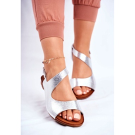 Sandalias Mujer Laura Messi Piel 1116 Serpiente Plata Vollare gris 4