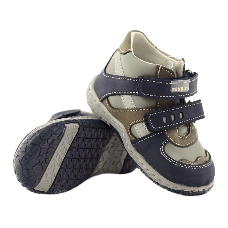 Botas de piel Ren But 1363 azul marino gris 4