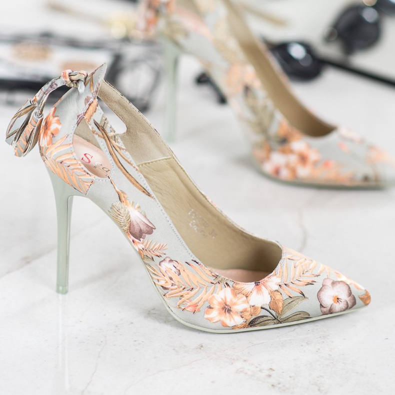 Seastar Alfileres con estilo en flores multicolor verde 1