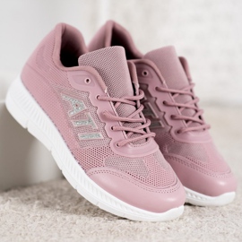 SHELOVET Zapatos cómodos con malla rosado 4