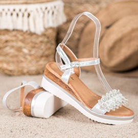 Mannika Cuñas elegantes con adornos. gris 5