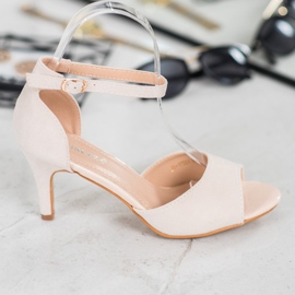 Zapatos de salón VINCEZA con punta abierta y elegantes beige 1