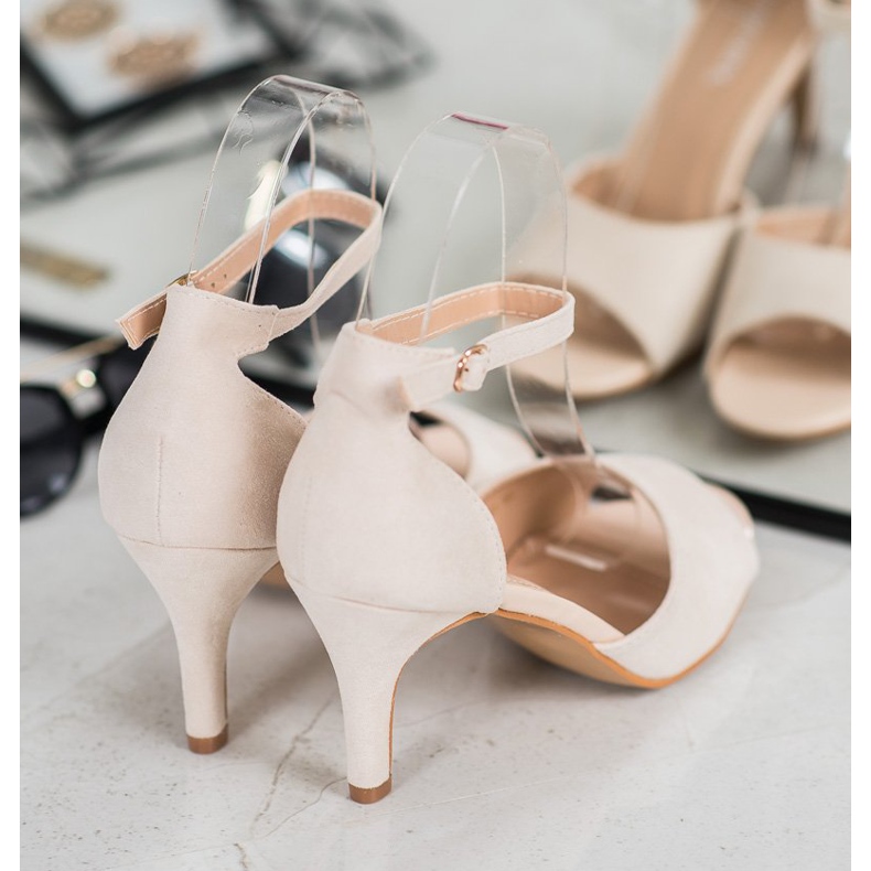 Zapatos de salón VINCEZA con punta abierta y elegantes beige 2