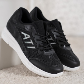 SHELOVET Zapatos cómodos con malla negro 2