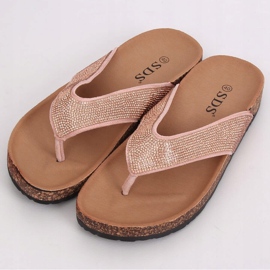 Chanclas rosa con suela de corcho, rosa 7872-PL Rosa 1