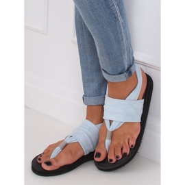 Azul DD82P Chanclas azules, algodón 2