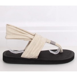 Sandalias, algodón, beige DD82P Beige 4