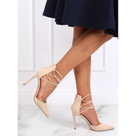 Zapatos de tacón en un pin beige SY66P Beige 1
