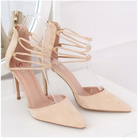 Zapatos de tacón en un pin beige SY66P Beige 2 Zapatos de tacón en un pin beige SY66P Beige 2