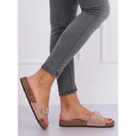 Pantuflas Scholka con piedras rosas L-1032 Pink 1