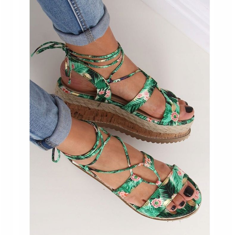 Sandalias alpargatas verdes JH116 Flor Verde 2 Sandalias alpargatas verdes JH116 Flor Verde 2