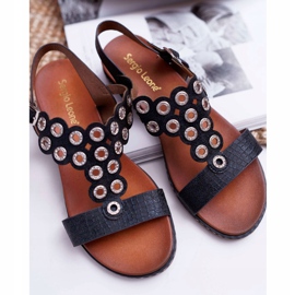 Sandalias Mujer Planas Sergio Leone SK012 Negro Livian 5