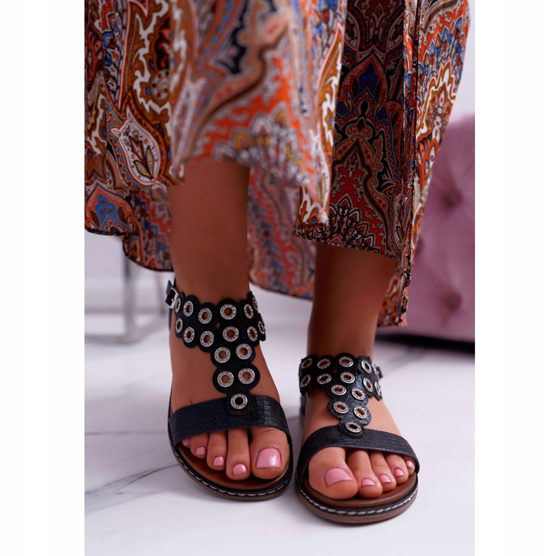 Sandalias Mujer Planas Sergio Leone SK012 Negro Livian 2