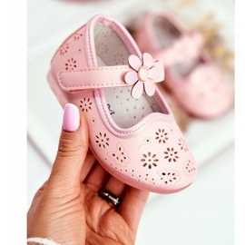 Apawwa Bailarinas infantiles en Velcro Flor Rosa Flored 1