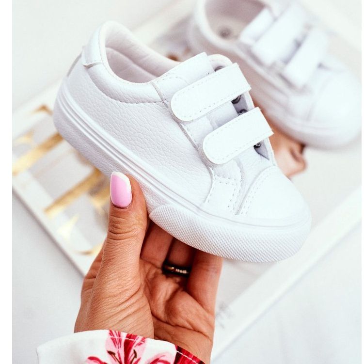 Apawwa Zapatos deportivos Pergomo Velcro para niños blancos 1