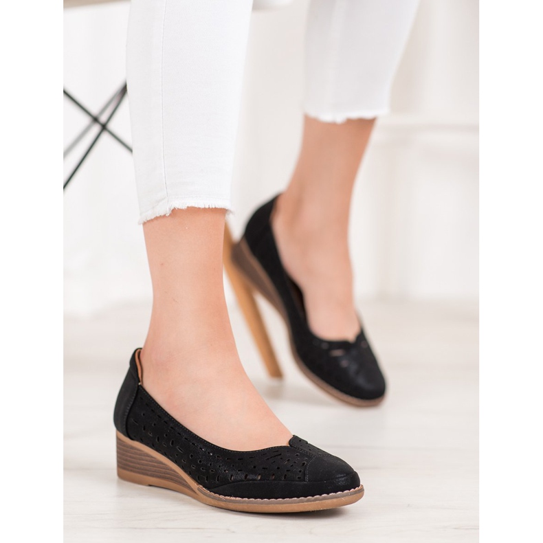 Bombas en la cuña VINCEZA negro 2