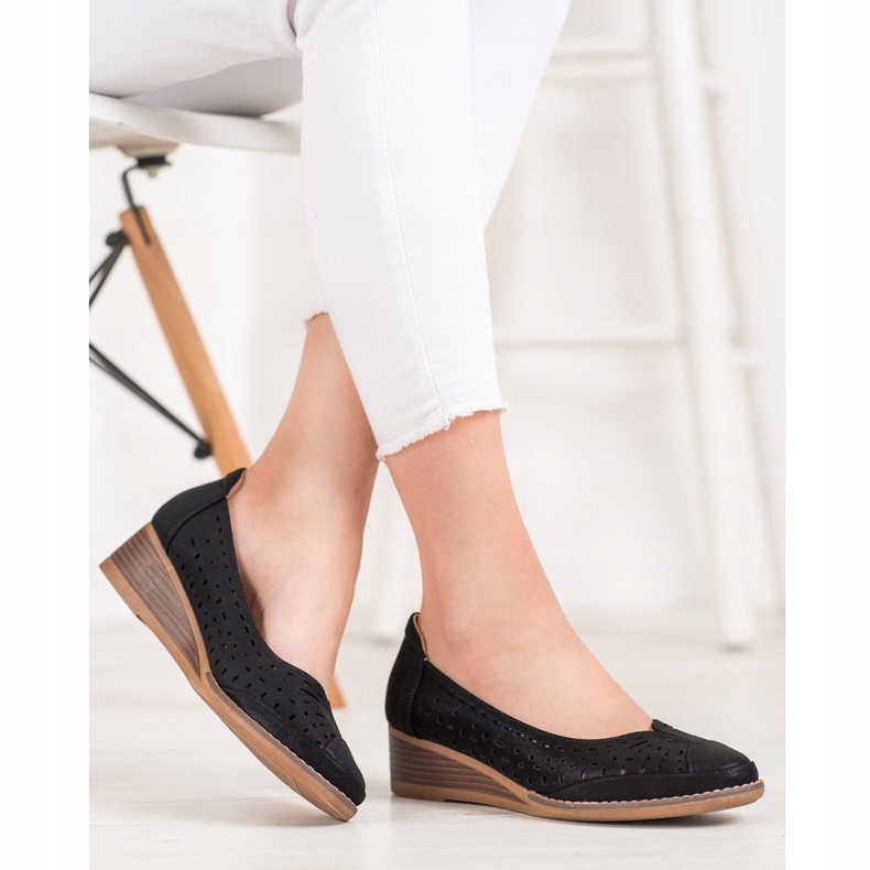 Bombas en la cuña VINCEZA negro 1