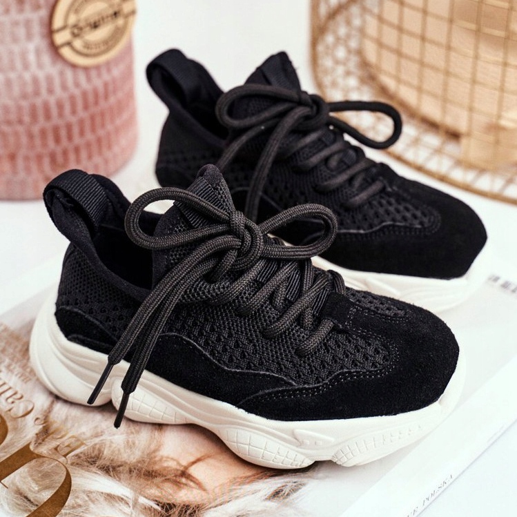 Apawwa Zapatos deportivos infantiles con cordones Volema negros 2