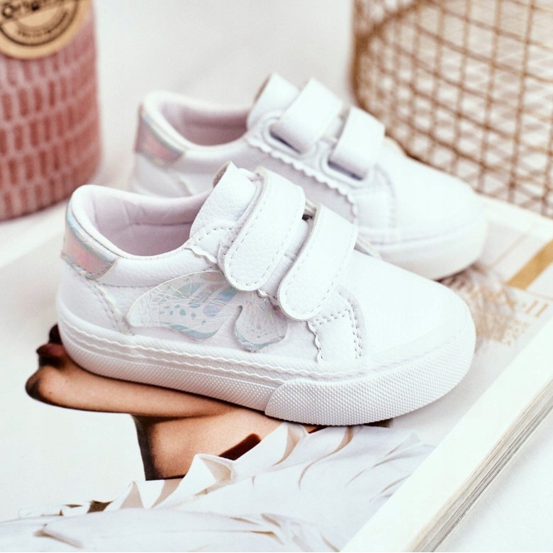 Apawwa Deportivas Infantiles Mariposa Blanca Velcro Dusmo blanco 2