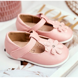 Apawwa Bailarinas infantiles en Velcro Flor Rosa Anthrela rosado 3