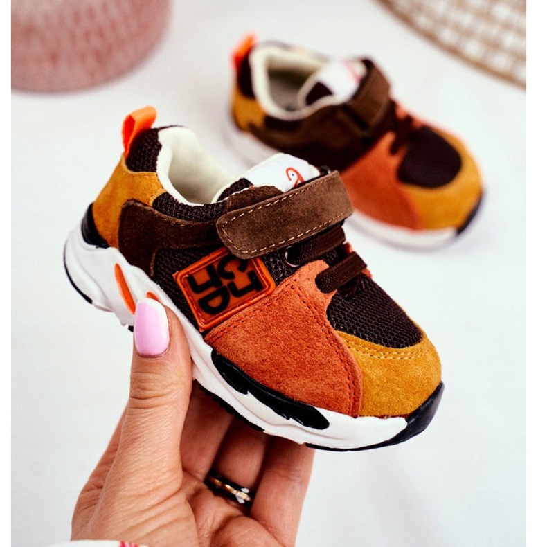 Apawwa Zapatillas Deportivas Infantiles con Velcro Marrón Jonaba naranja multicolor amarillo 2