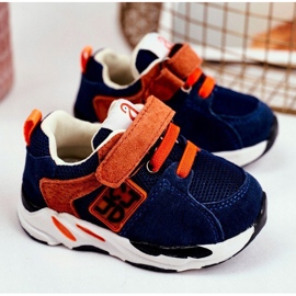 Apawwa Zapatillas Deportivas Infantiles con Velcro Azul Marino Jonaba naranja 4
