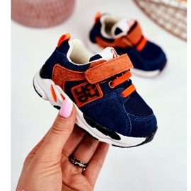 Apawwa Zapatillas Deportivas Infantiles con Velcro Azul Marino Jonaba naranja 2