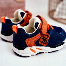 Apawwa Zapatillas Deportivas Infantiles con Velcro Azul Marino Jonaba naranja 1