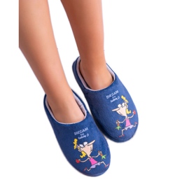 Pantuflas azul marino de felpa para mujer Dreex, corro porque me gusta gris 1 Pantuflas azul marino de felpa para mujer Dreex, corro porque me gusta gris 1