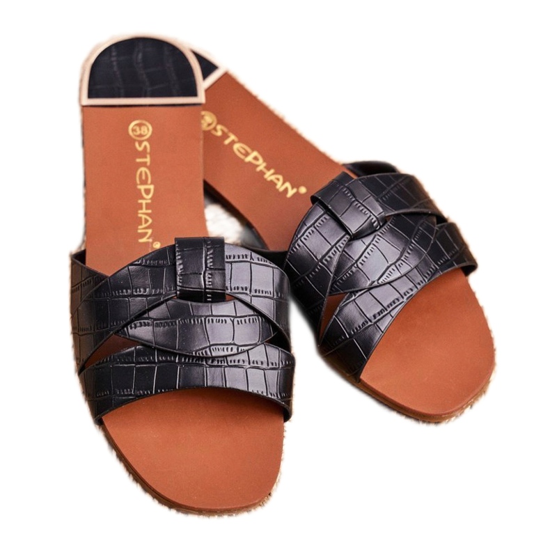 Pantuflas Mujer Piel Serpiente Black Chance negro 1